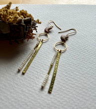 Load image into Gallery viewer, Beaded Moon Dangle Earrings