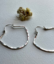 Load image into Gallery viewer, Large Fan Sterling Silver Hoops