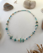 Load image into Gallery viewer, Blue beaded choker necklace