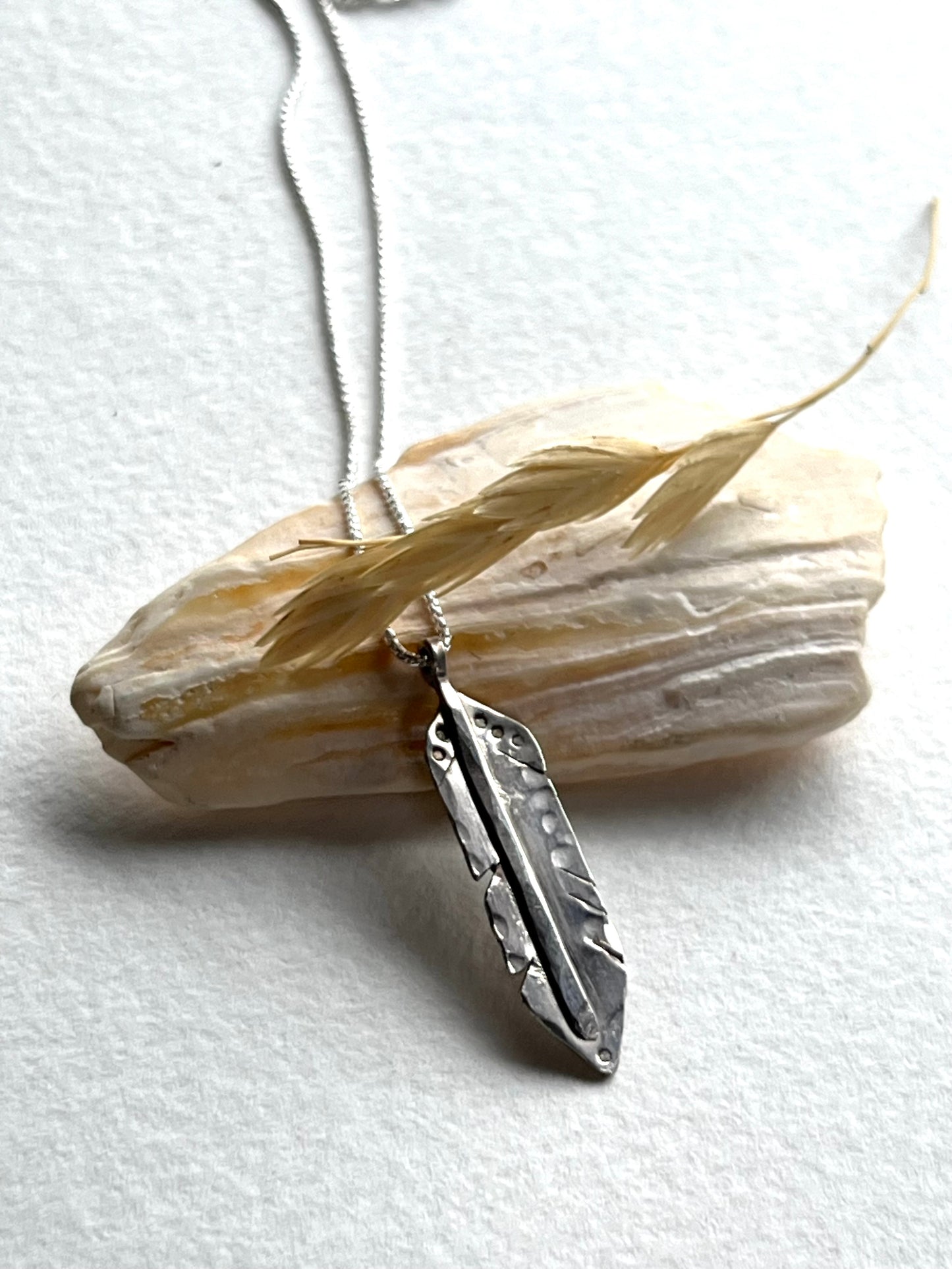 Handmade Sterling Silver Feather Pendant