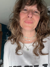Load image into Gallery viewer, Blue beaded choker necklace