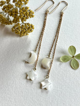Load image into Gallery viewer, Moon and Star Dangle Earrings