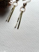 Load image into Gallery viewer, Beaded Moon Dangle Earrings