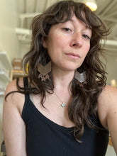 Load image into Gallery viewer, Large Copper Fletching Earrings