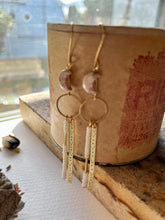Load image into Gallery viewer, Beaded Moon Dangle Earrings