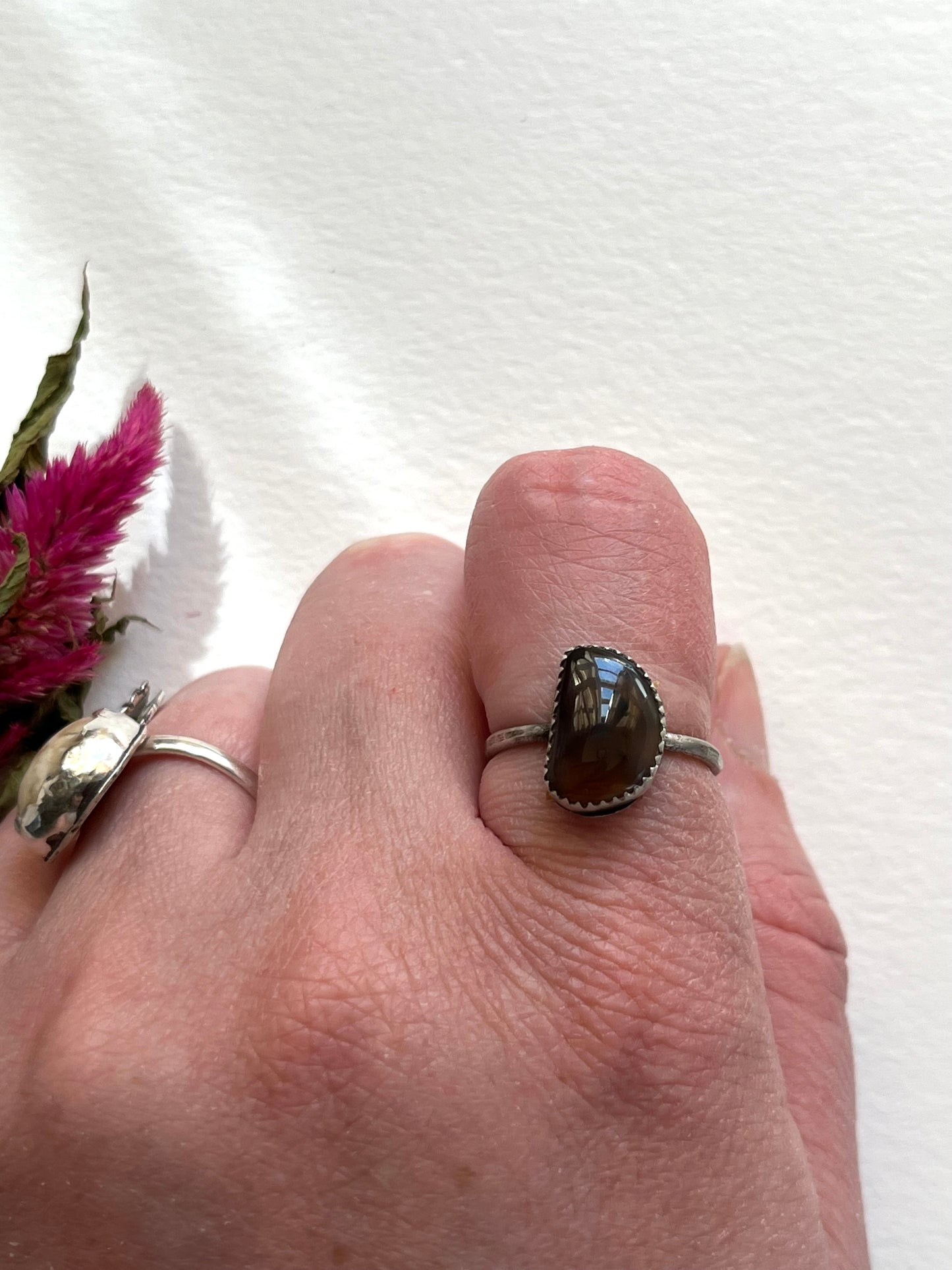 Montana Agate Sterling Silver Ring Size 8