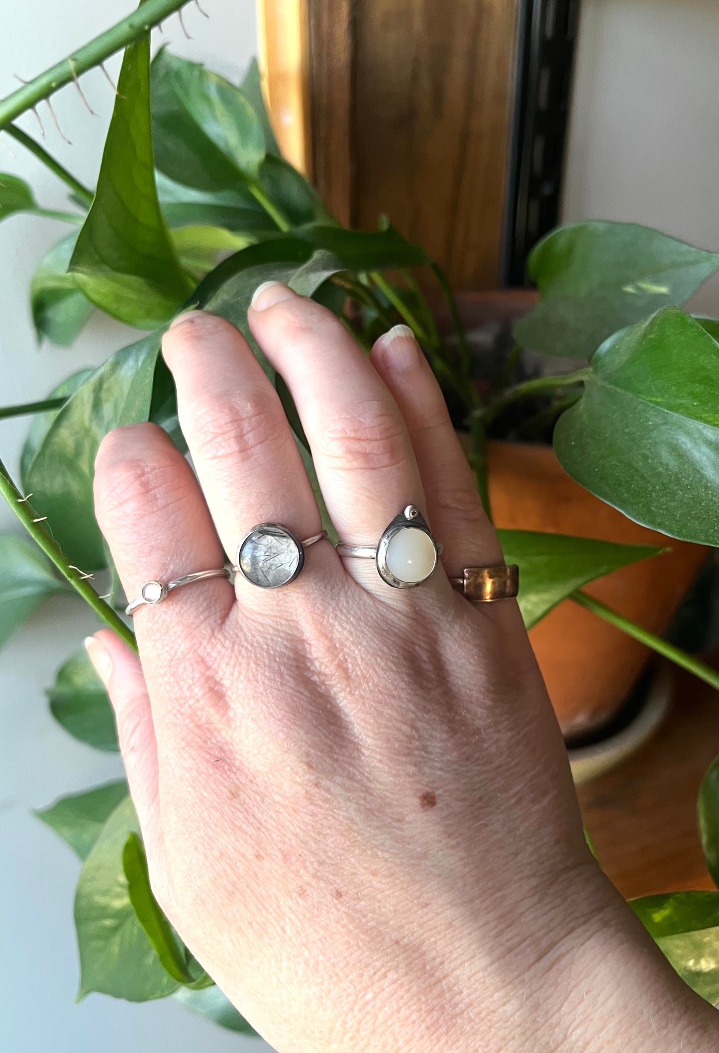 Mother of Pearl Sterling Silver Handmade Ring