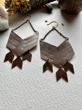 Load image into Gallery viewer, Large Copper Fletching Earrings