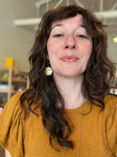 Load image into Gallery viewer, Sunshine Earrings with lava rock bead