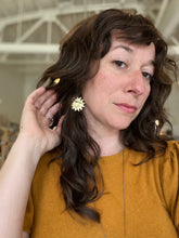Load image into Gallery viewer, Sunshine Earrings with lava rock bead