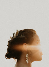 Load image into Gallery viewer, Short Laurel Stem Drop Earrings SLOW COLLECTION