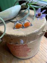 Load image into Gallery viewer, Sterling Silver U Studs wire wrapped with peach Aventurine
