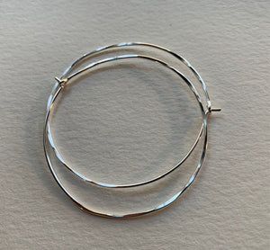 2.5" Thin Sterling Silver Hoops 18g