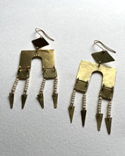 Load image into Gallery viewer, PREORDER Brass Statement Earrings Artisan Bold Beaded