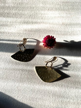 Load image into Gallery viewer, Brass Statement Earrings Textured Cape