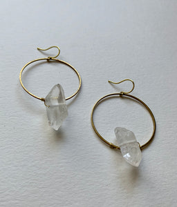 Quartz New Moon Earrings