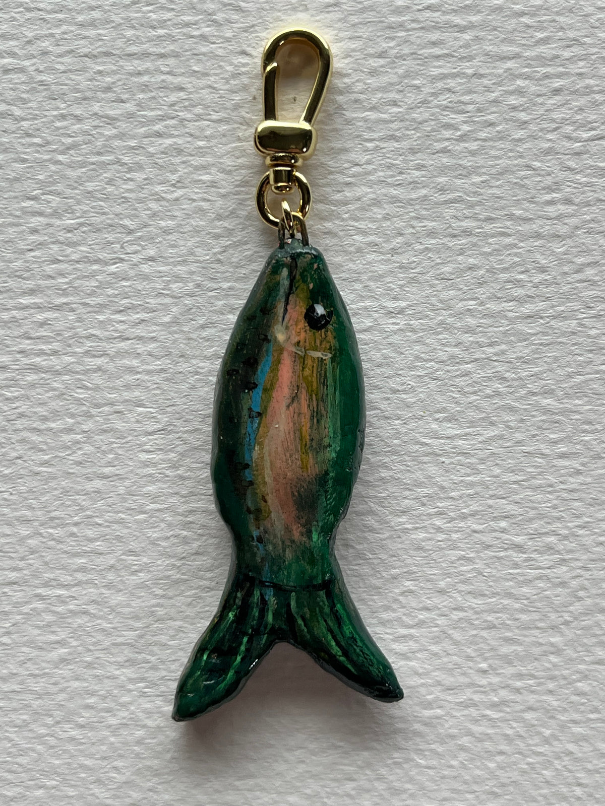 Trout fish bag charm handmade #1