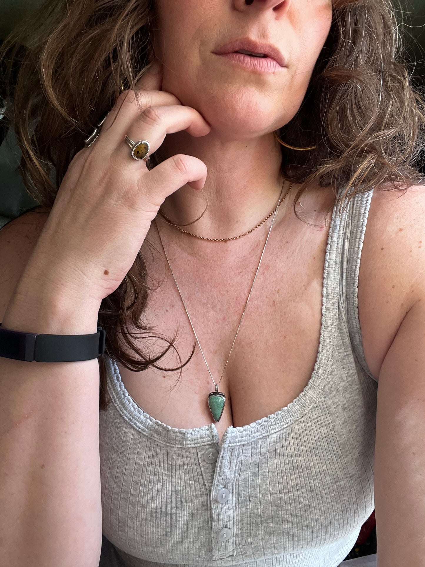 Sterling Silver and Turquoise Handmade Pendant Necklace