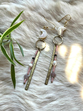 Load image into Gallery viewer, Beaded Moon Dangle Earrings