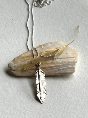 Handmade Sterling Silver Feather Pendant