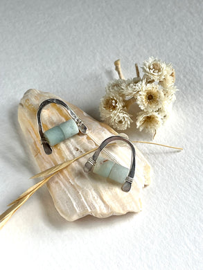 Amazonite and Sterling Silver Stud Earrings