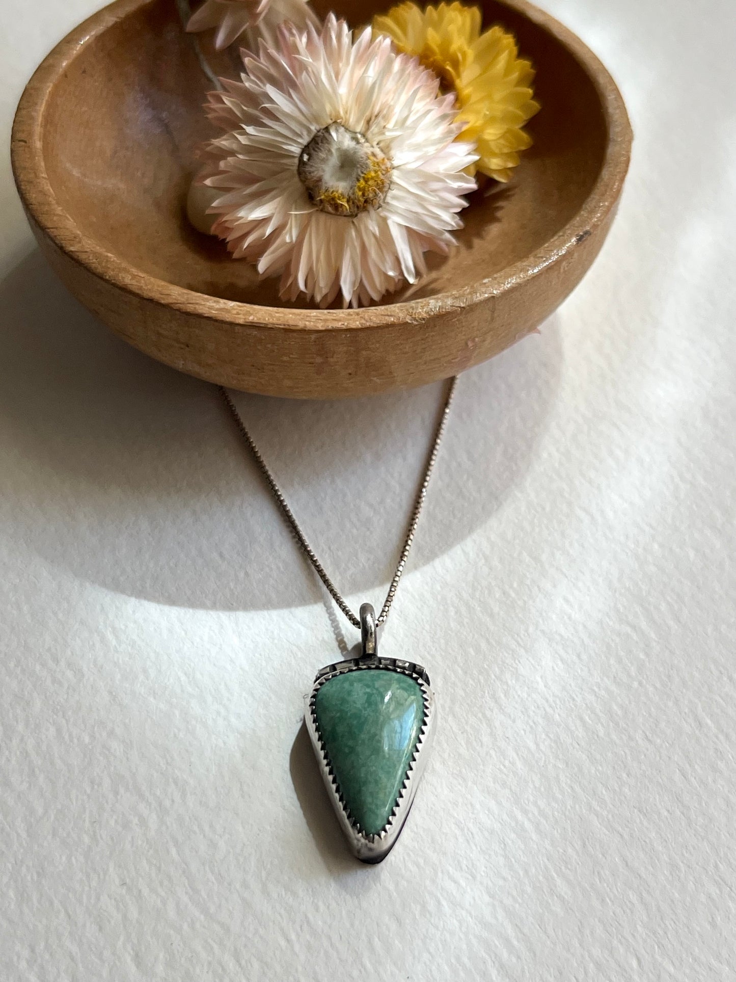 Sterling Silver and Turquoise Handmade Pendant Necklace