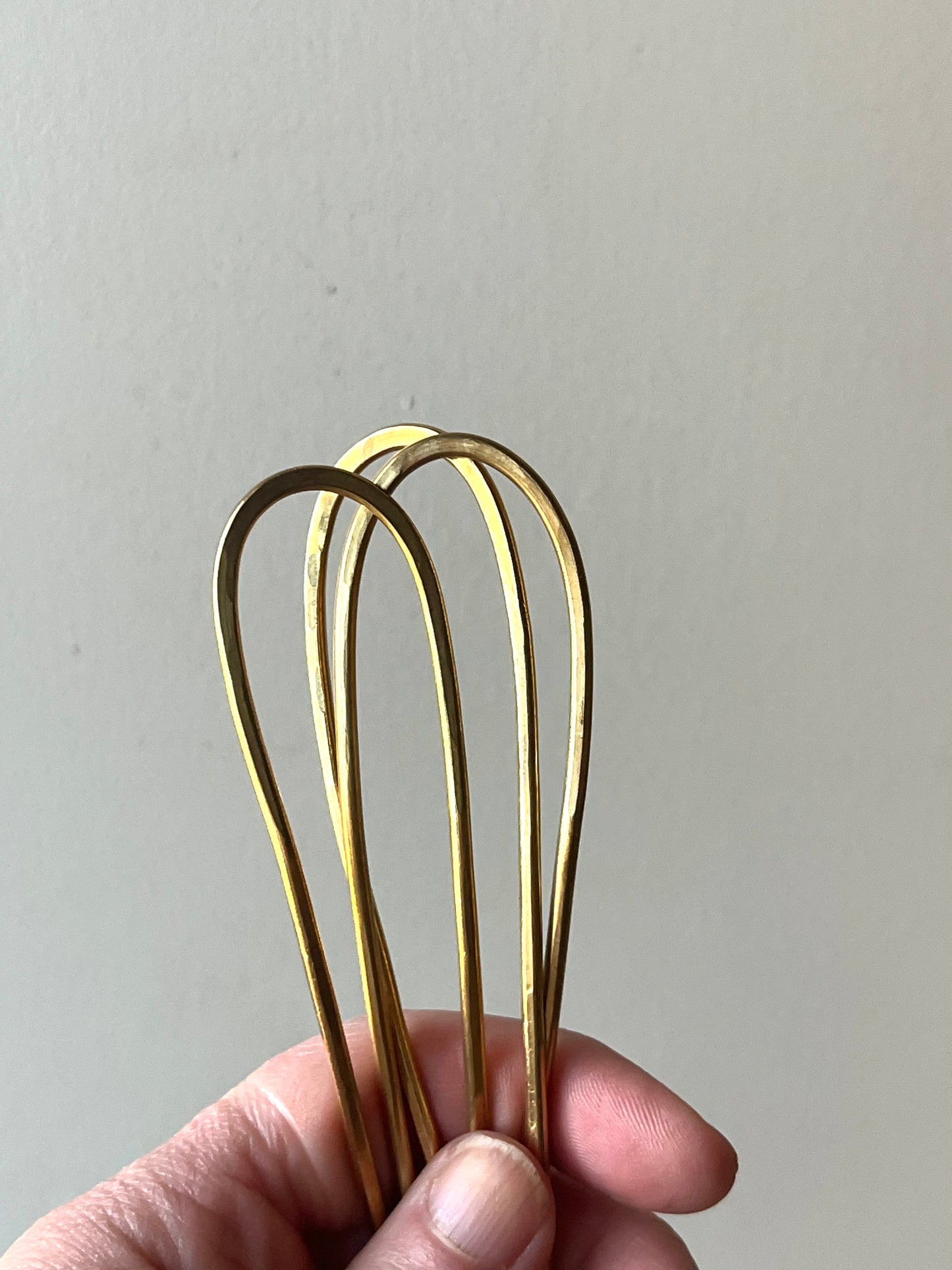 Hand formed brass french hair pin