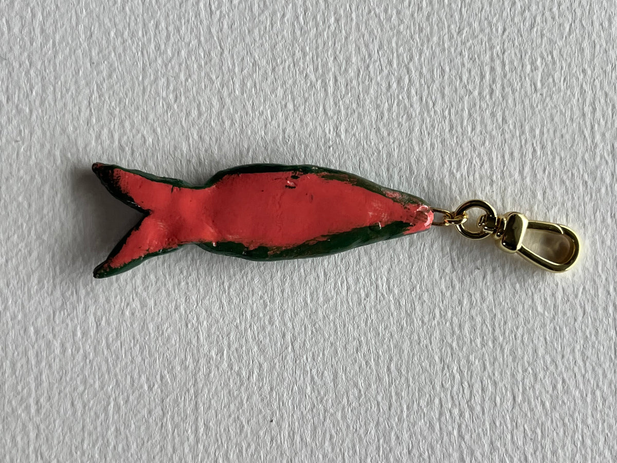 Trout fish bag charm handmade #4