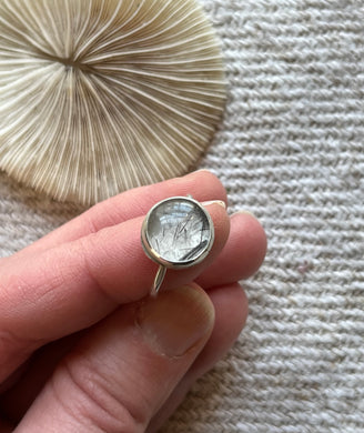 Tourmalated Quartz Sterling Silver gemstone ring