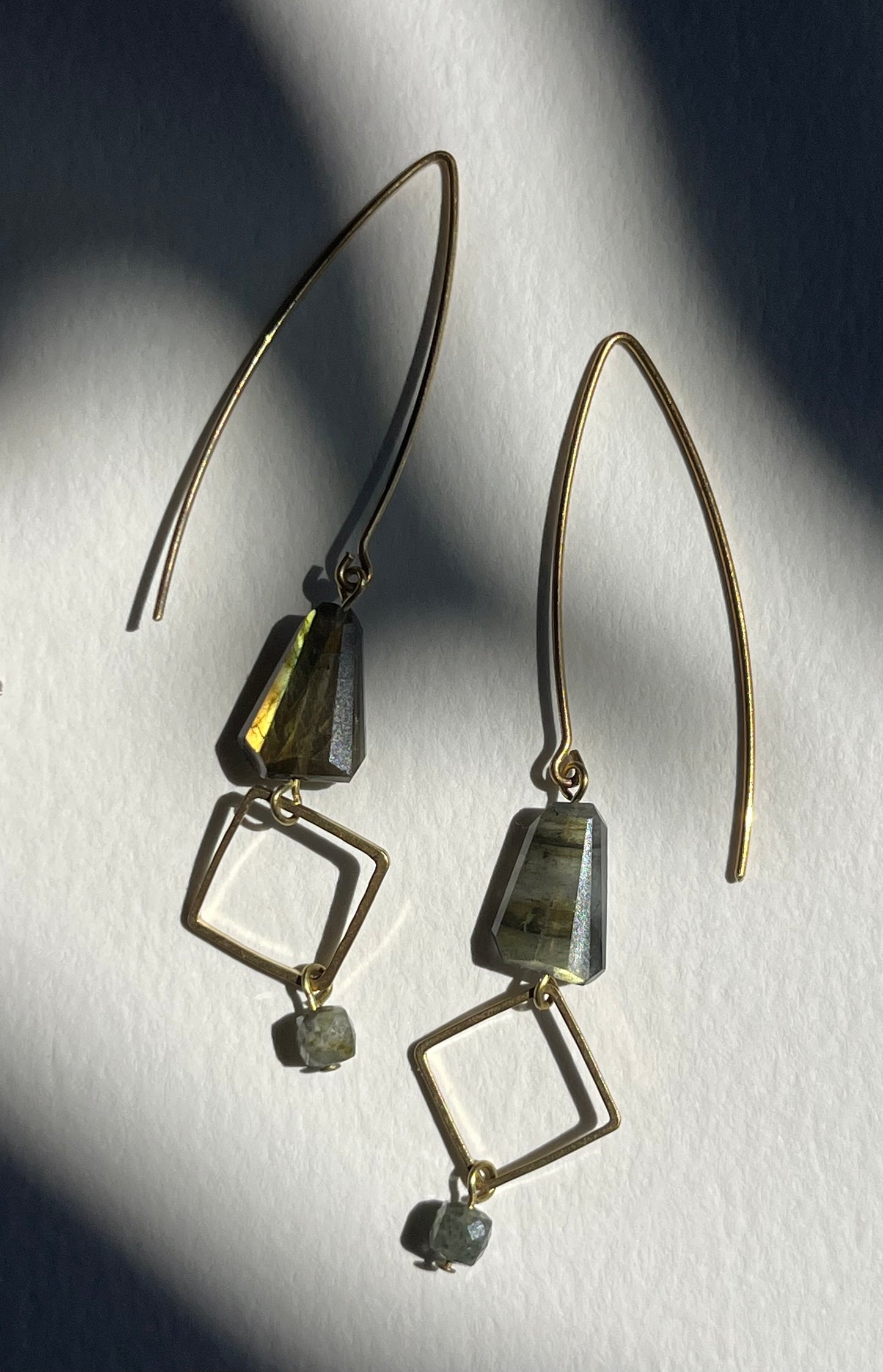 Gathered Treasure Dangle Earrings labradorite edition