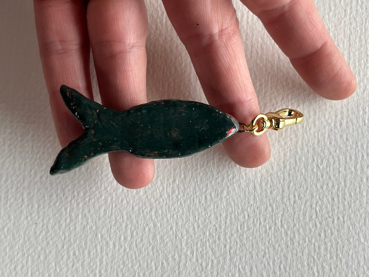 Trout fish bag charm handmade #2