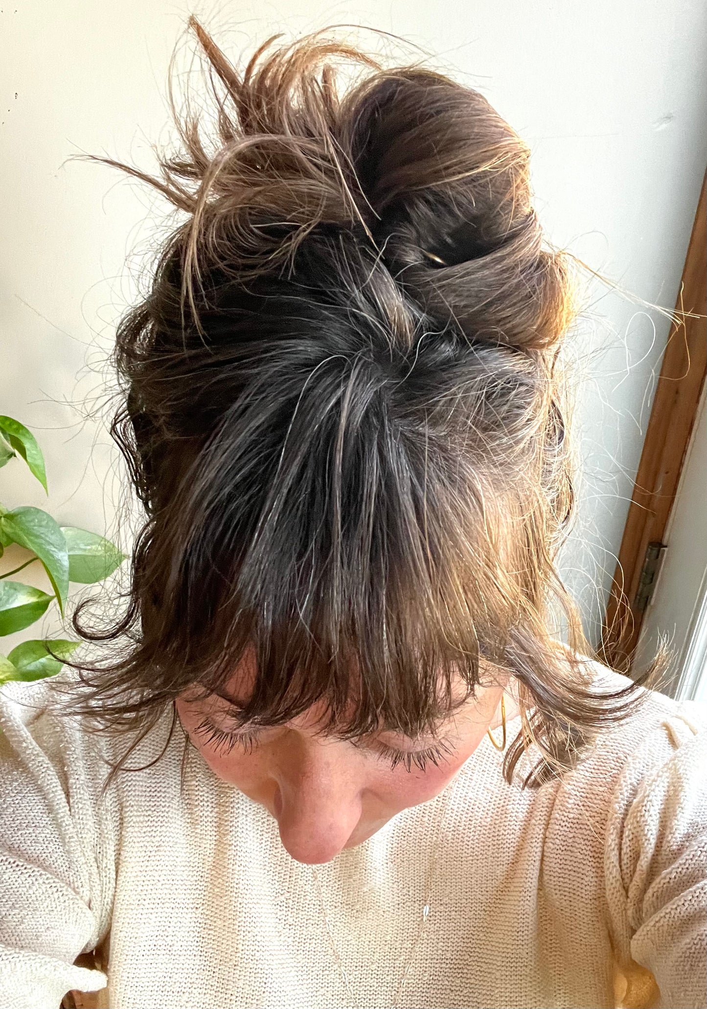 Hand formed brass french hair pin