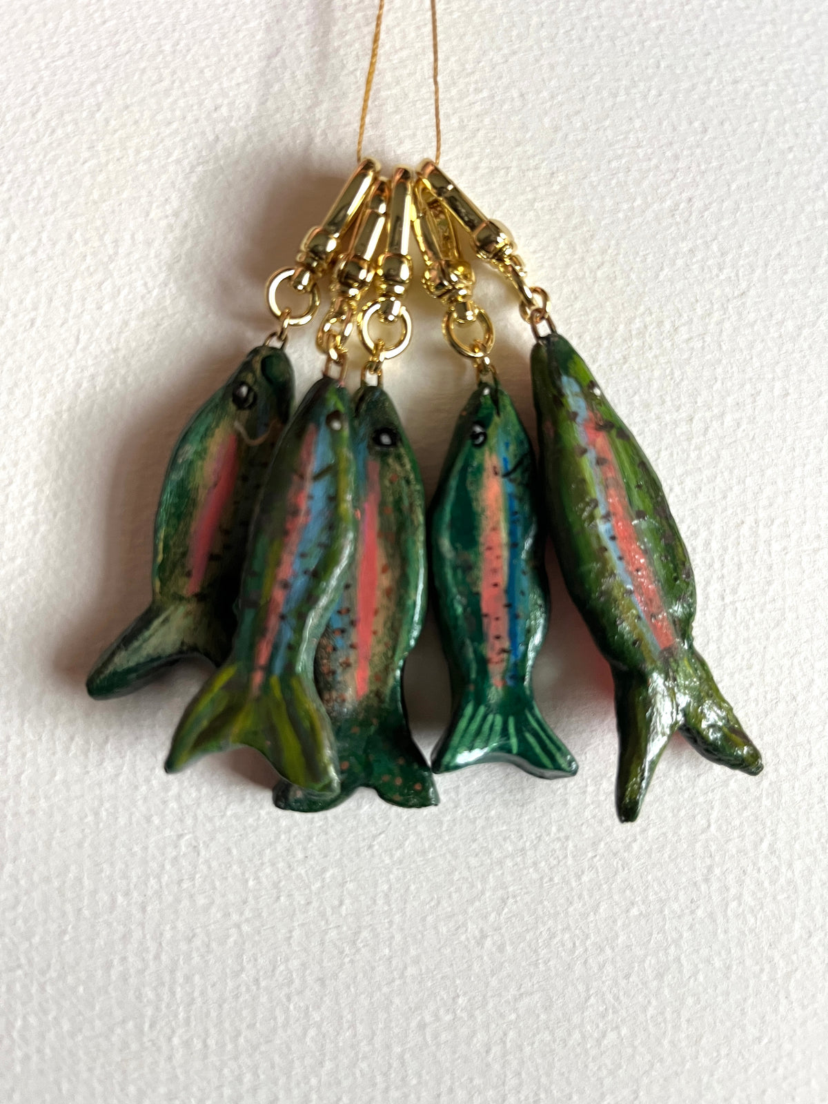 Trout fish bag charm handmade #2