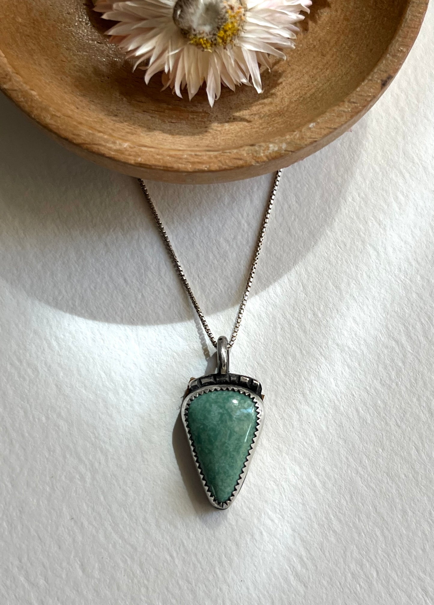 Sterling Silver and Turquoise Handmade Pendant Necklace
