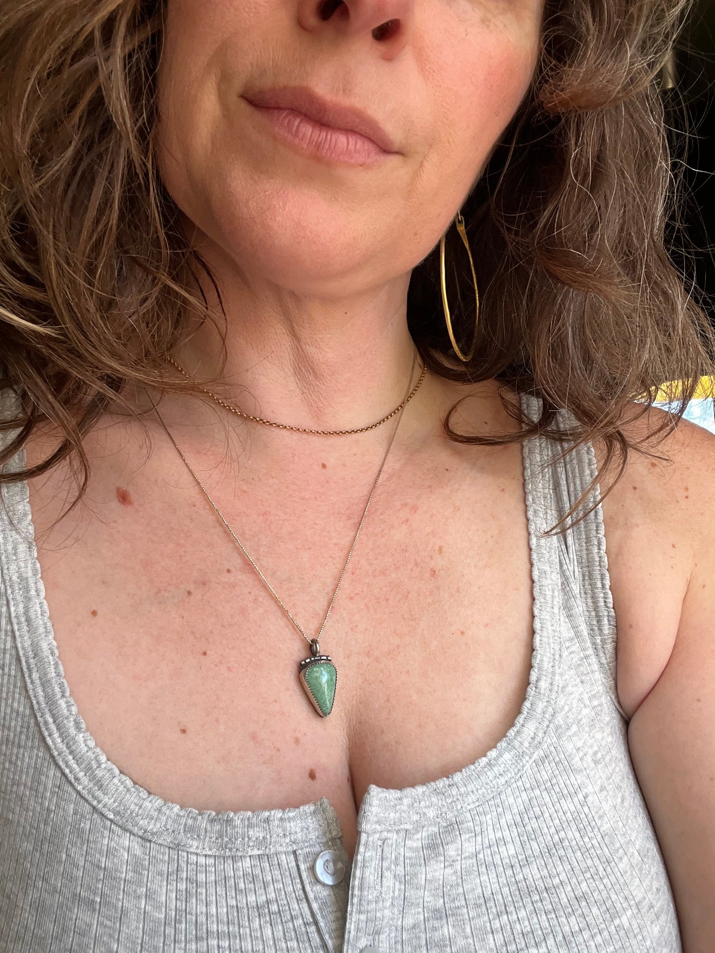 Sterling Silver and Turquoise Handmade Pendant Necklace