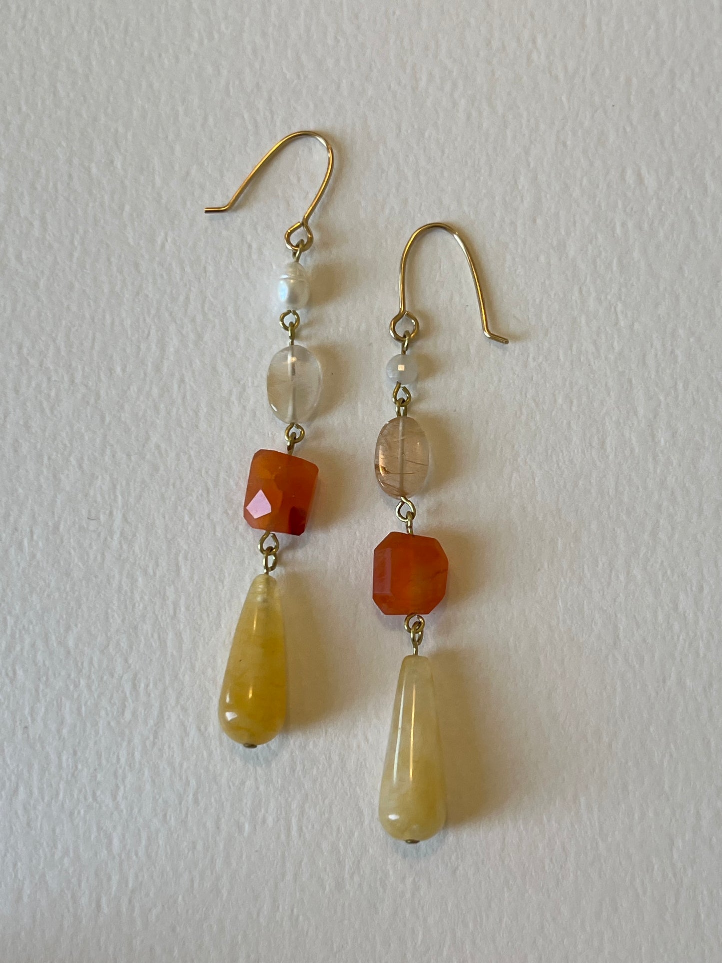 Gathered Treasure Dangle Earrings in orange