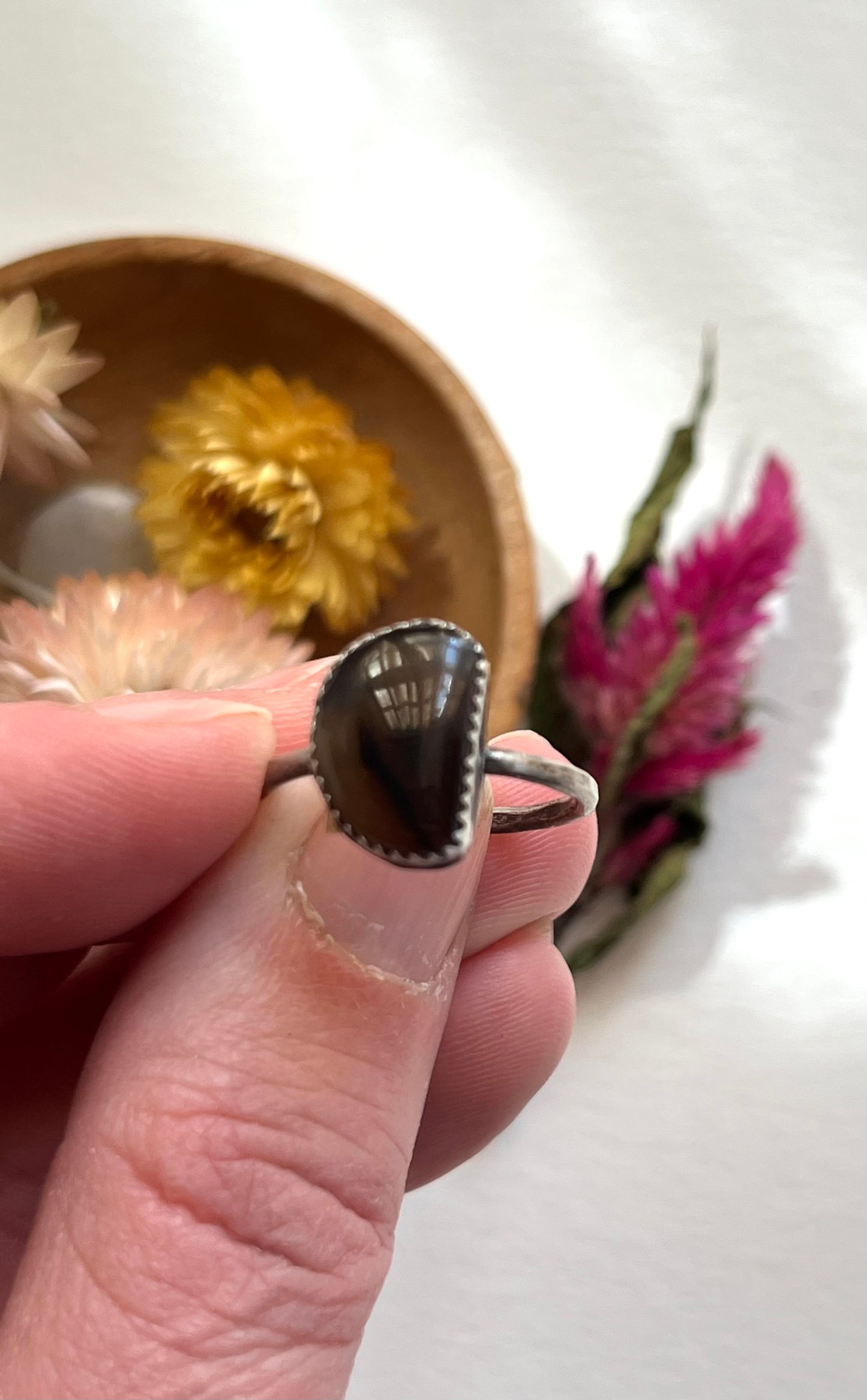 Montana Agate Sterling Silver Ring Size 8