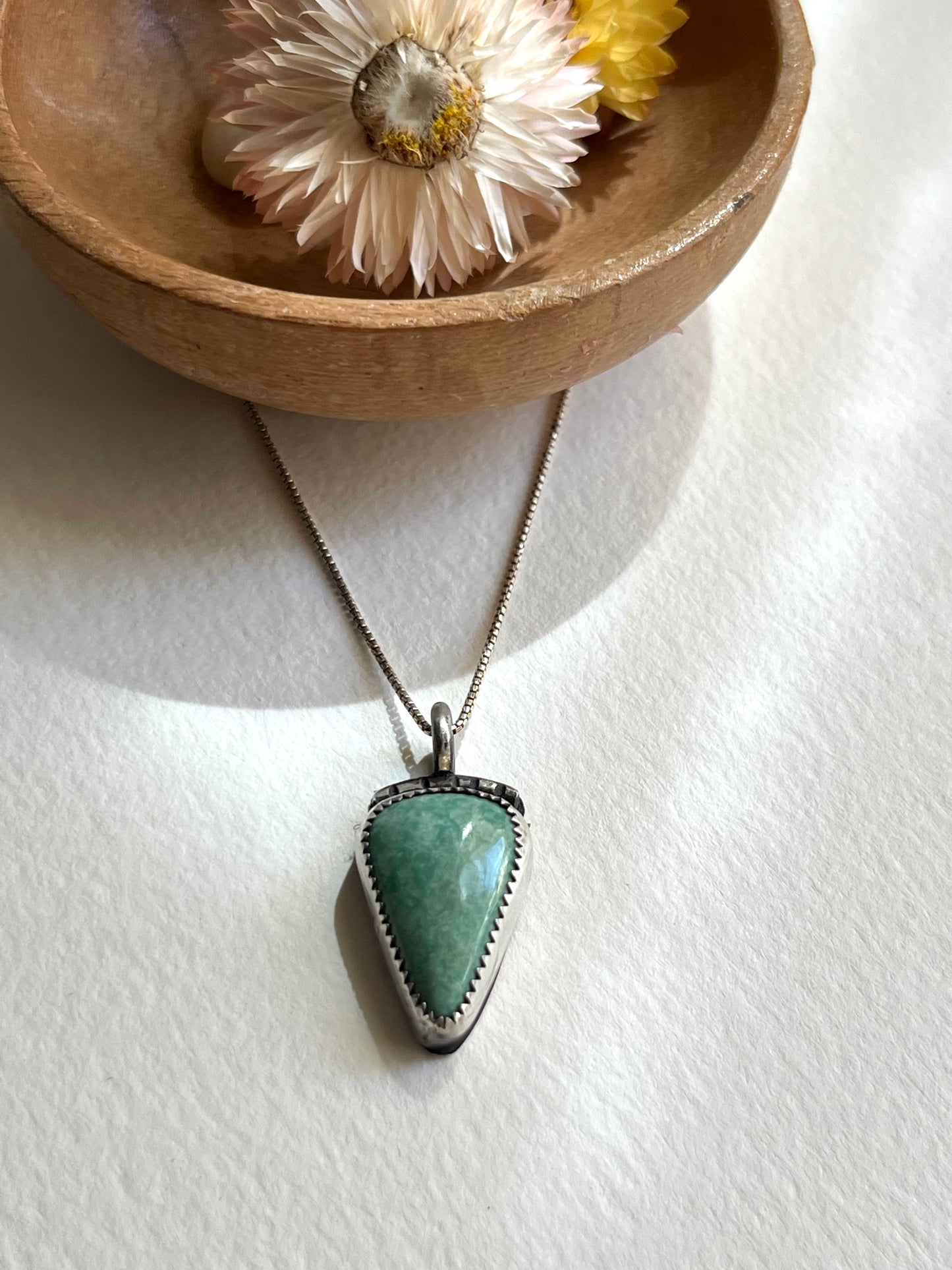 Sterling Silver and Turquoise Handmade Pendant Necklace