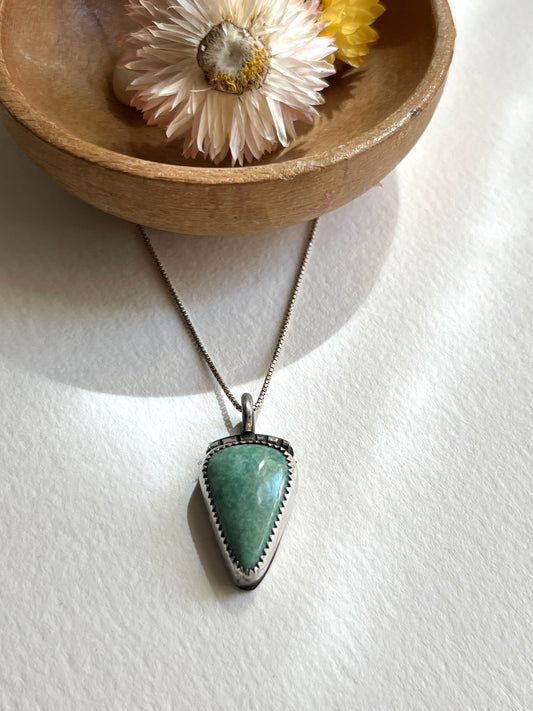 Sterling Silver and Turquoise Handmade Pendant Necklace