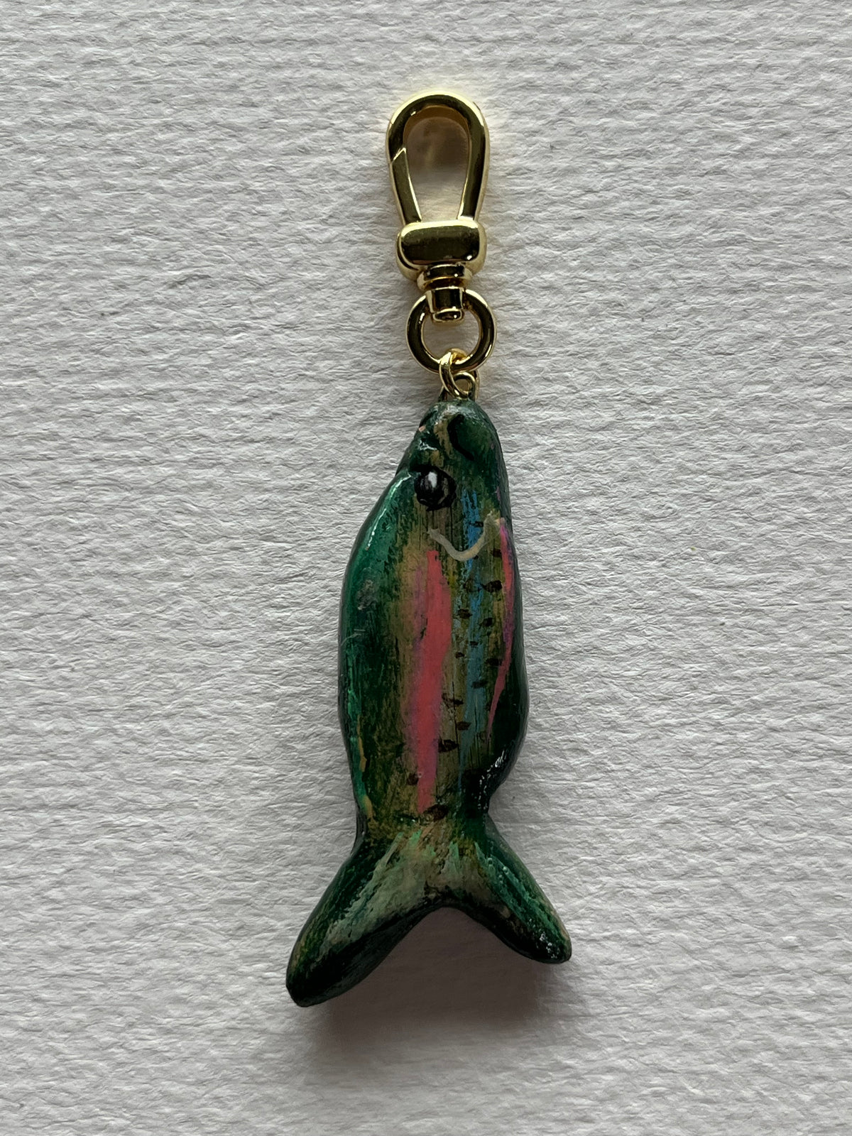 Trout fish bag charm handmade #2