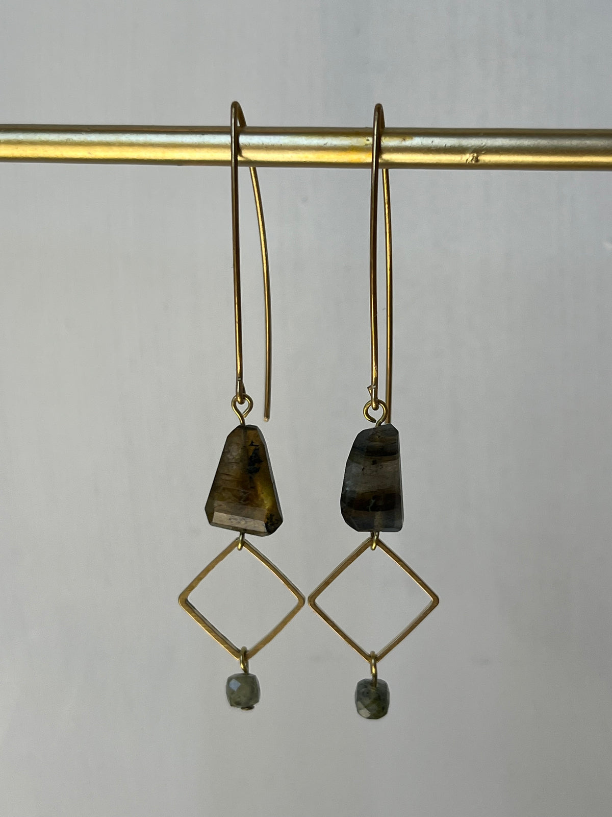 Gathered Treasure Dangle Earrings labradorite edition