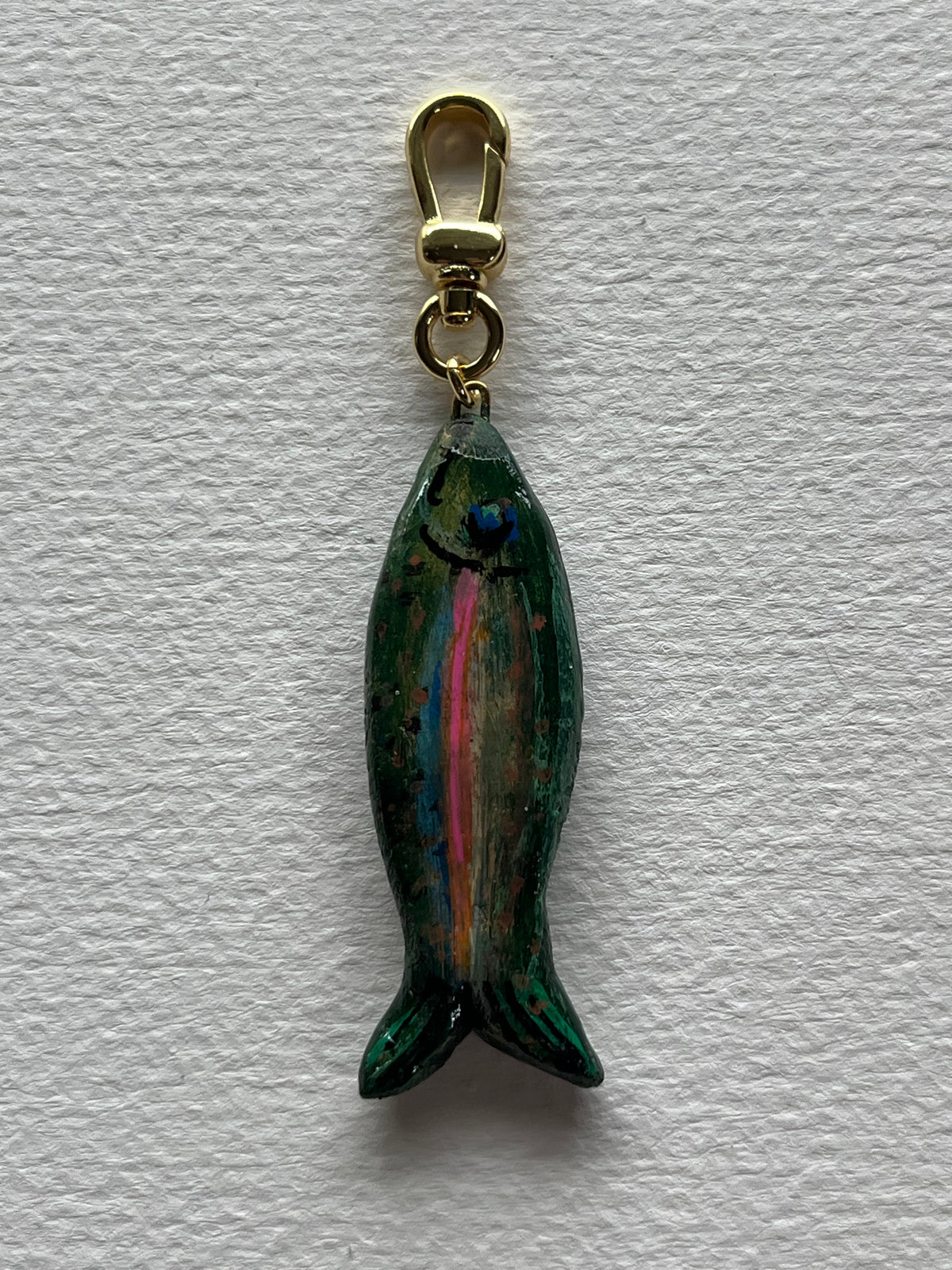Trout fish bag charm handmade #5