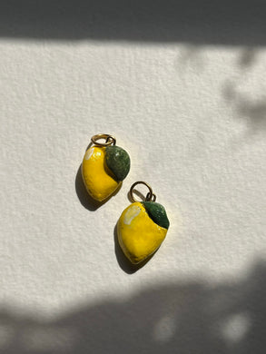 Lemon charm hand-painted clay charms