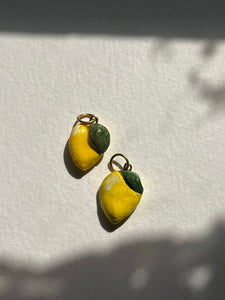 Lemon charm hand-painted clay charms