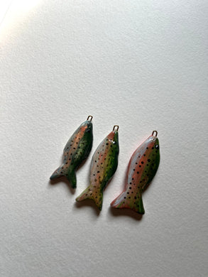 Hand-painted Trout Fish Charm