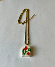 Load image into Gallery viewer, Hand-painted clay charm necklace TULIPS