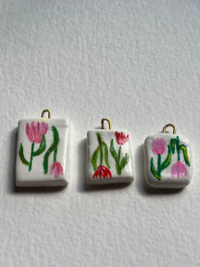 Tulip hand-painted charms