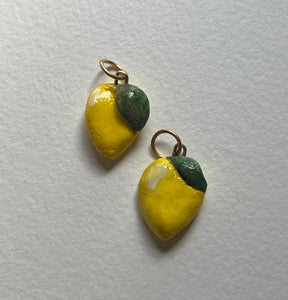 Lemon charm hand-painted clay charms