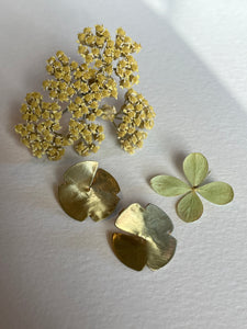 Brass Origami Flower Studs