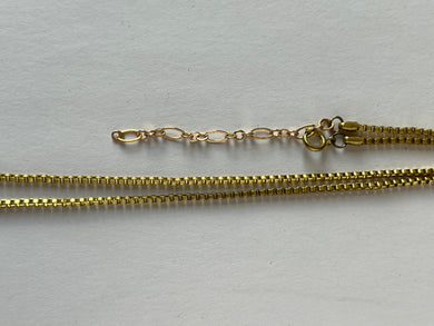 Vintage Brass Box Chain with extender 16” - 18”